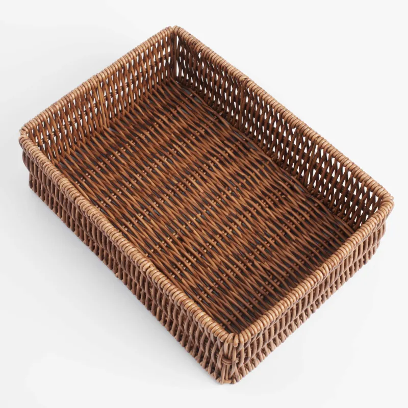 Grocery basket, 26x18 cm, rattan, rectangular, brown, Blendy, image-3