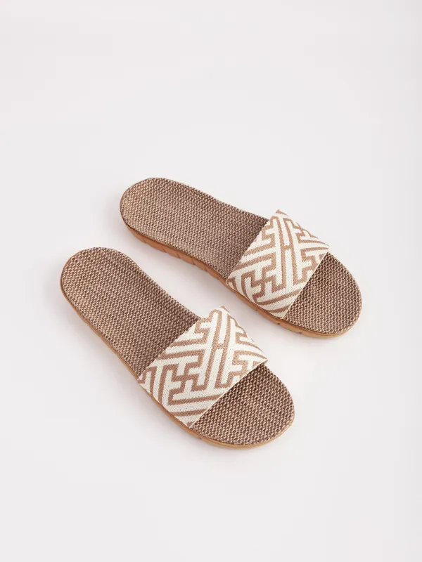 Women's sandals, size 35-36, polyester / EVA, beige-milk, Geometry, Walk, image-4