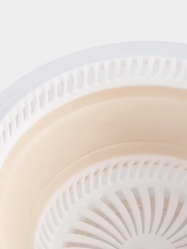 Vegetable dryer, 30 cm, mechanical, foldable, plastic / rubber, gray-beige, Foldaway, image-6