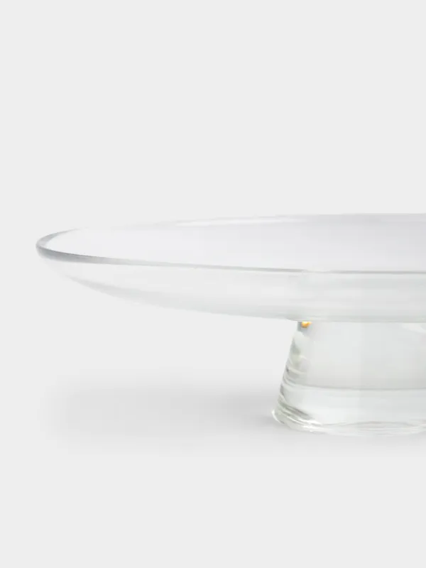 Dish on a leg, 27x7 cm, glass, red, Clear color, image-4