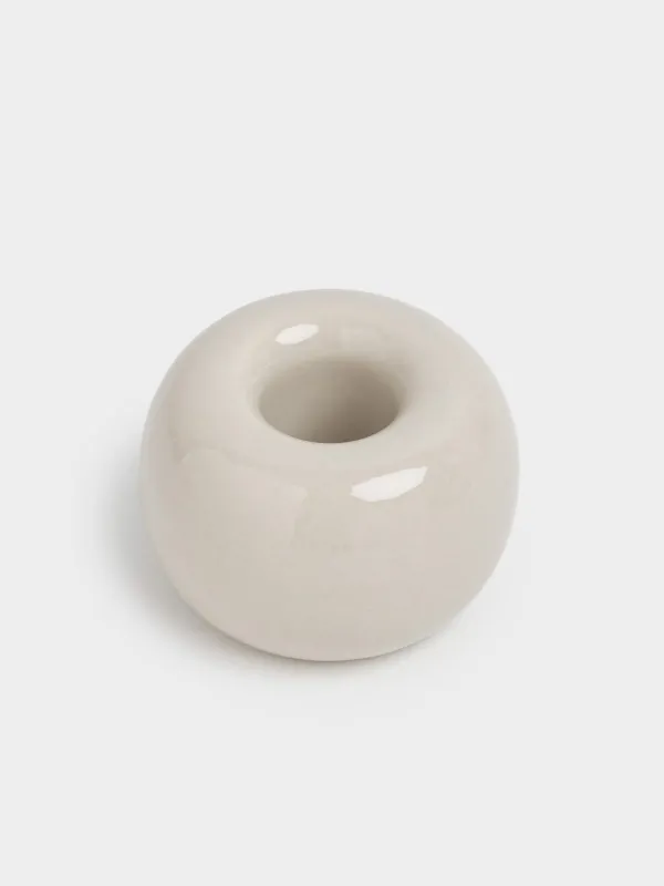 Toothbrush holder, 3 cm, ceramic, beige, Nira, image-1
