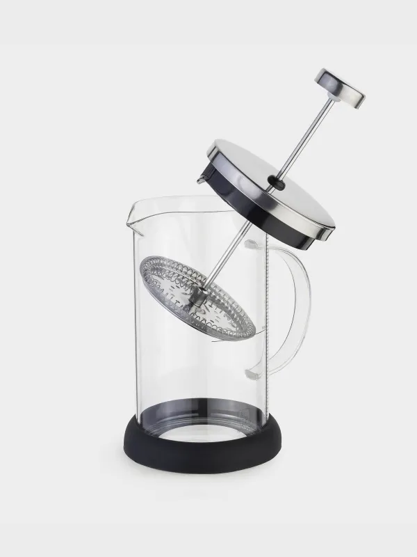 French press, 600 ml, with measuring scale, glass B / steel / plastic, silicone, Comfort, image-4