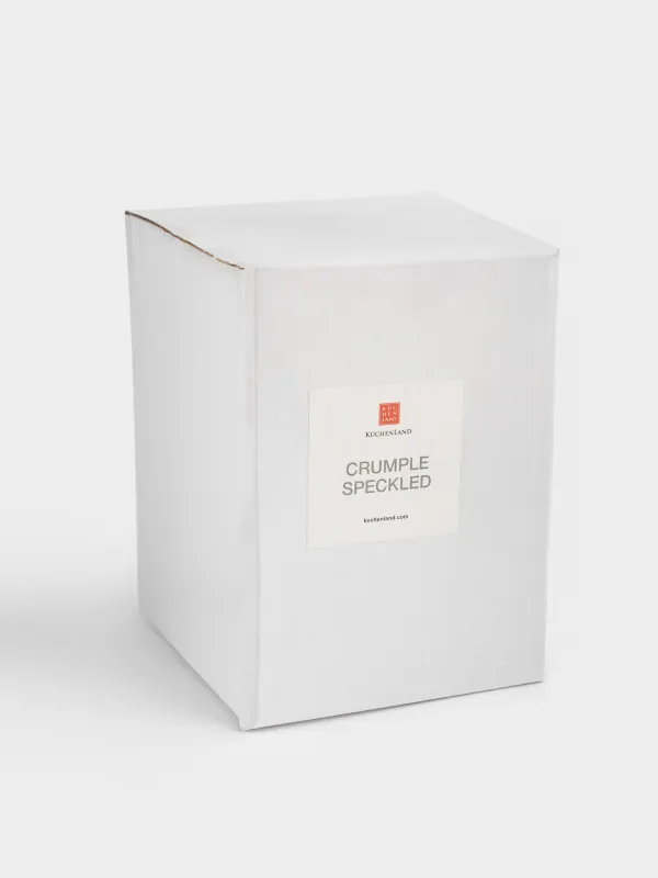 Cosmetic brush stand, 12 cm, ceramic, milk, speckled, Crumple speckled, image-3