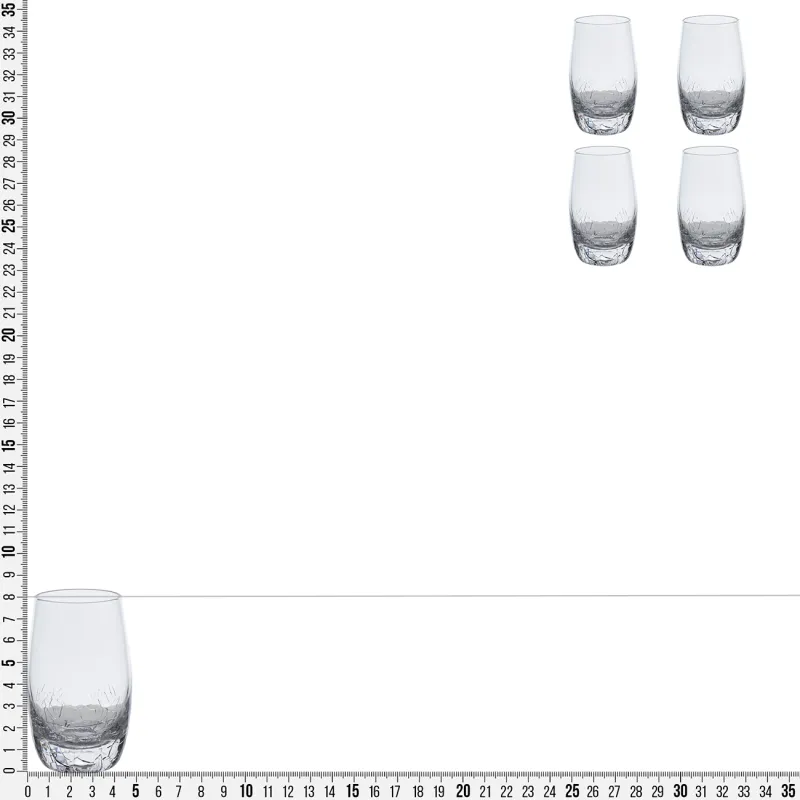 Drinking glass, 70 ml, 4 pcs, glass, Craquelure, Ice, image-3