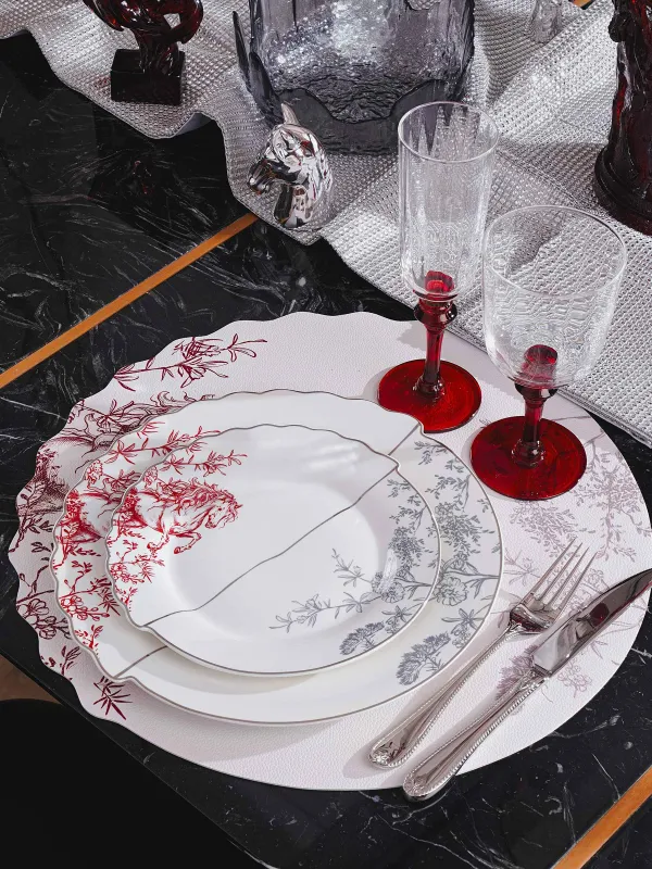 Drinking glass, 340 ml, 2 pcs, glass, red leg, Kalitea, image-5