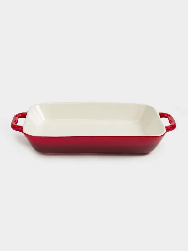 Baking dish, 34x24 cm, ceramic, rectangular, burgundy, Gradient, Cakes gradient, image-2