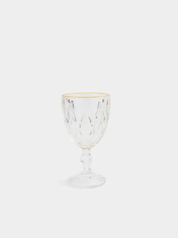 Drinking glass, 300 ml, glass R, with golden edging, Rhomb gold, image-0