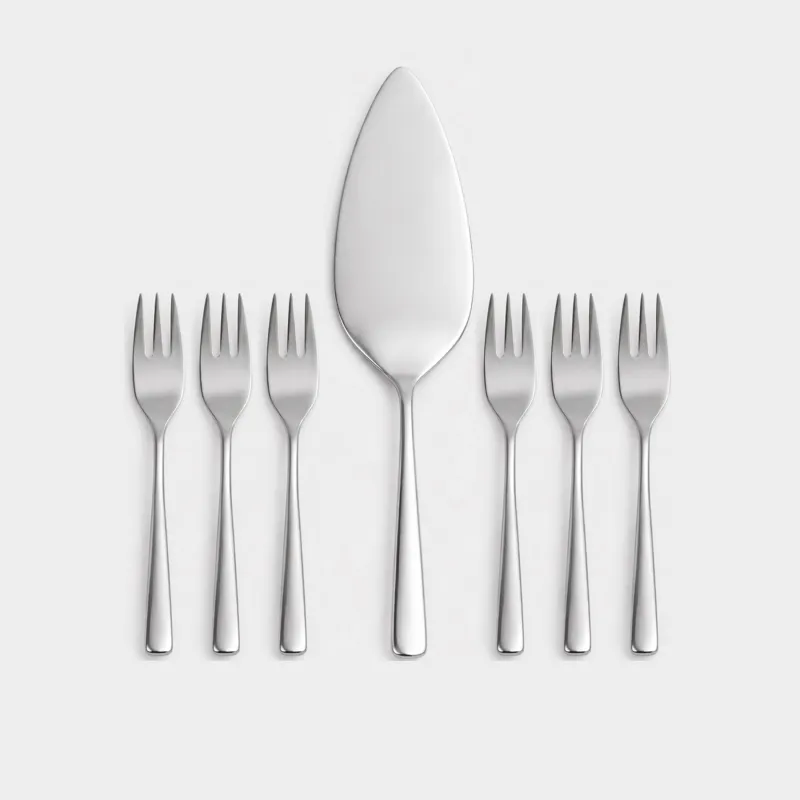 Dessert cutlery, 6 pers, 7 pr, steel, Berne