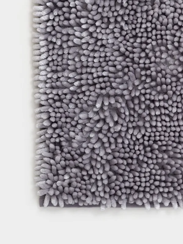 Mat, 65x100 cm, anti-slip, polyester, Grey, Fluffy, image-1