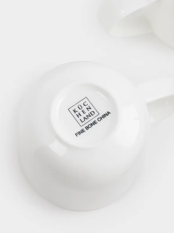 Mug, 400 ml, 2 pcs, porcelain F, white, Uneven edge, Vergaleo, image-3