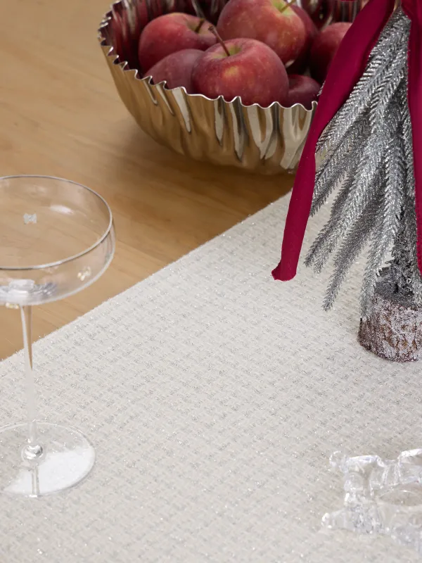 Table runner, 40x160 cm, polyester, white, Silver cage, Cage silver, image-5