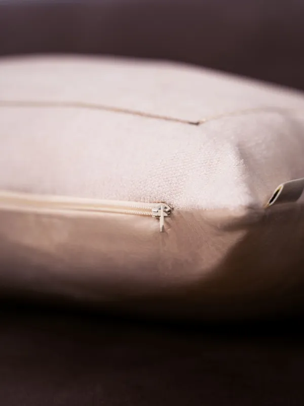 Decorative pillow, 45x45 cm, chenille/corduroy, milk, Home is my happy place, Chenill, image-5