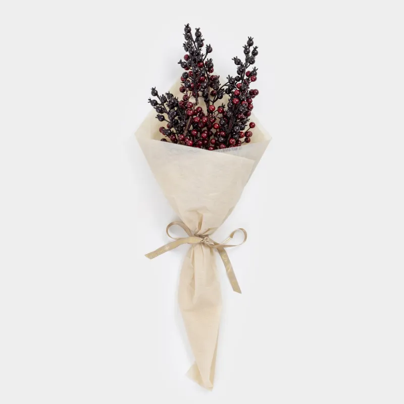 Decorative bouquet, 60 cm, foam/plastic, Burgundy berries, Bordo berry