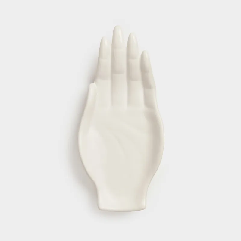 Decorative dish, 24x11 cm, ceramic, white, Palm, Hand, image-2