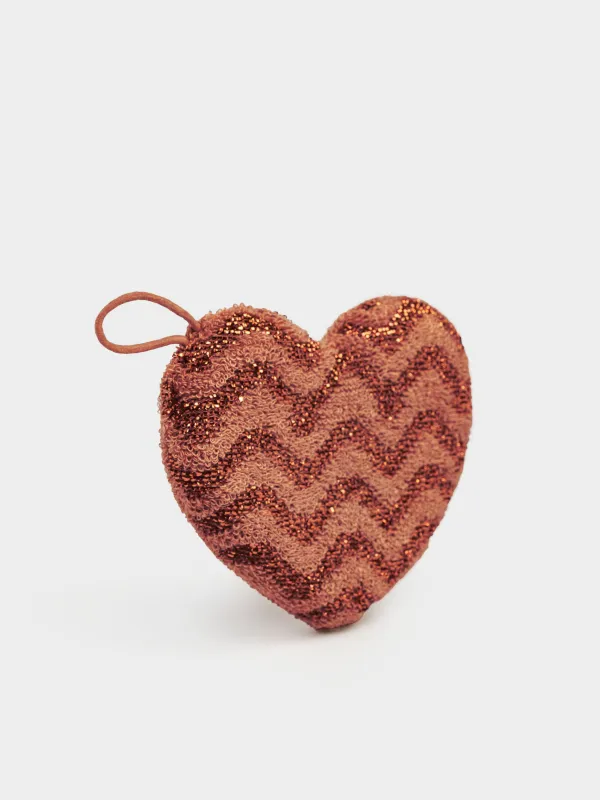Dish washing sponge, 13x10 cm, double-stranded, polyester / foam, bronze, Heart, Clean, image-0