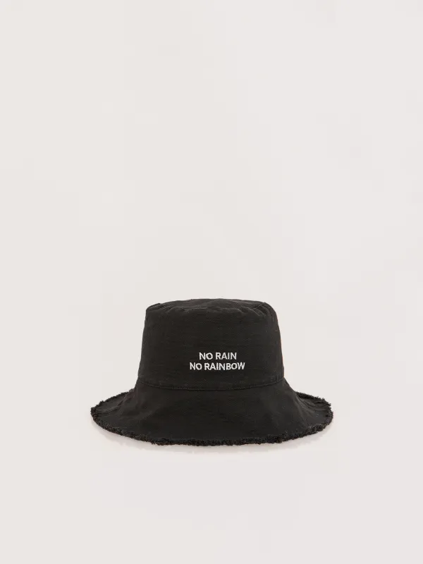 Panama hat, 57 cm, single size, with raw edge, cotton, dark grey, Shore, image-0