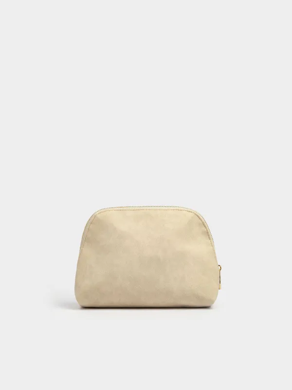 Makeup bag, 22x17 cm, polyurethane, beige, Krast, image-0