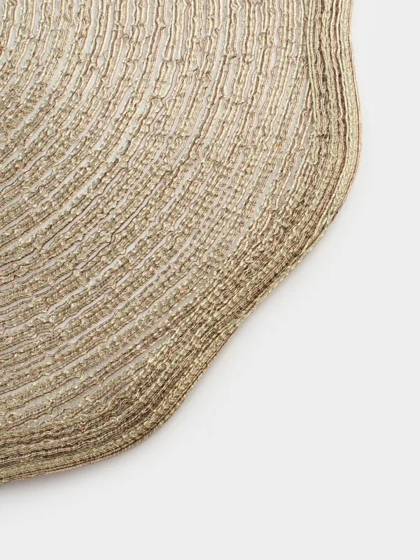 Placemat, 38 cm, polyester, curly, golden, Rotary shine, image-2