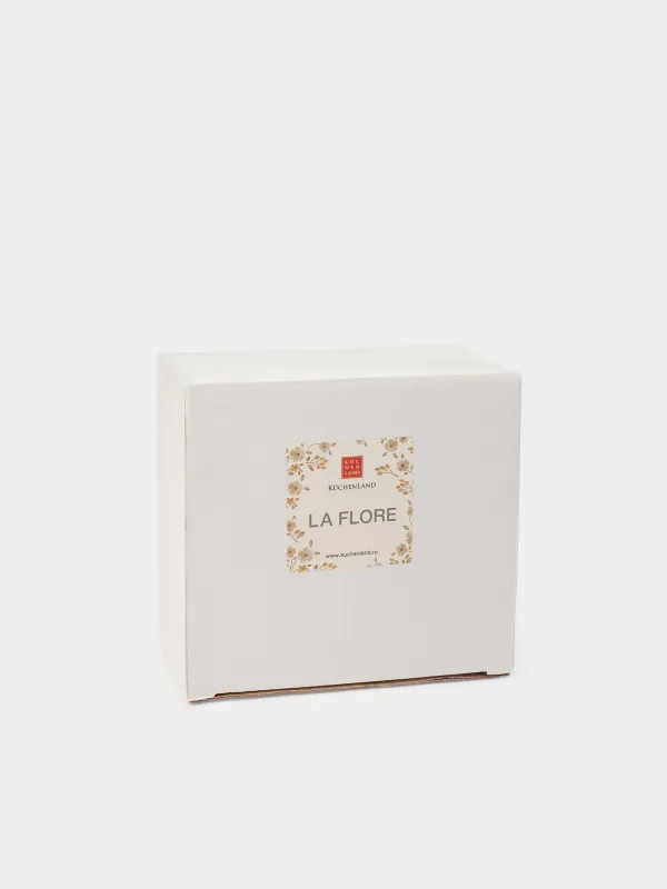 Salad bowl, 15x6 cm, 330 ml, ceramic, milky, Vintage flowers, La flore, image-4