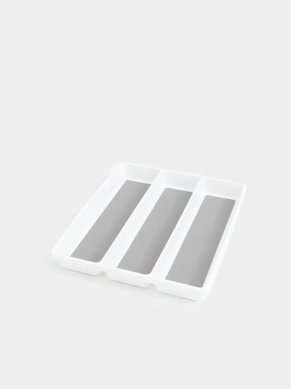 Kitchen accessories tray, 40x33 cm, 3 units, plastic / rubber, white-grey, Non-slip, image-3