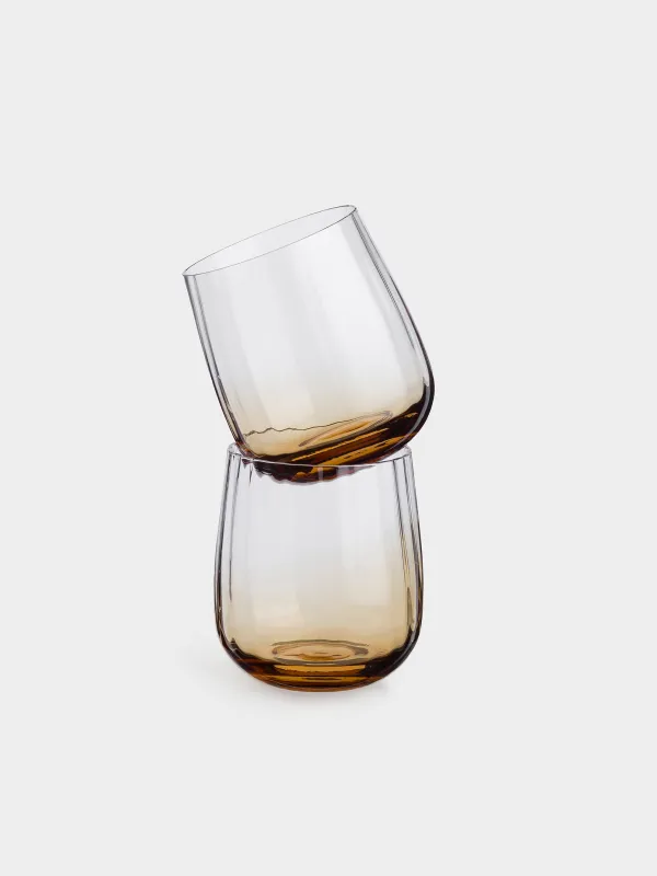 Glass, 10 cm, 460 ml, 2 pcs, glass, brown gradient, Felino, image-2