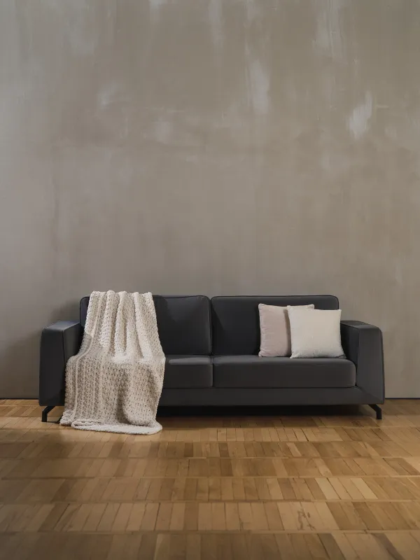 Plaid, 127x152 cm, knitted, polyester, Ivory, Neutral, image-5