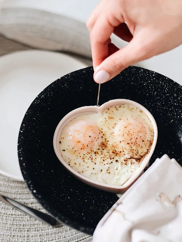 Pancake/Egg mold, 12 cm, Silicone, Beige, Heart, Manny, image-6