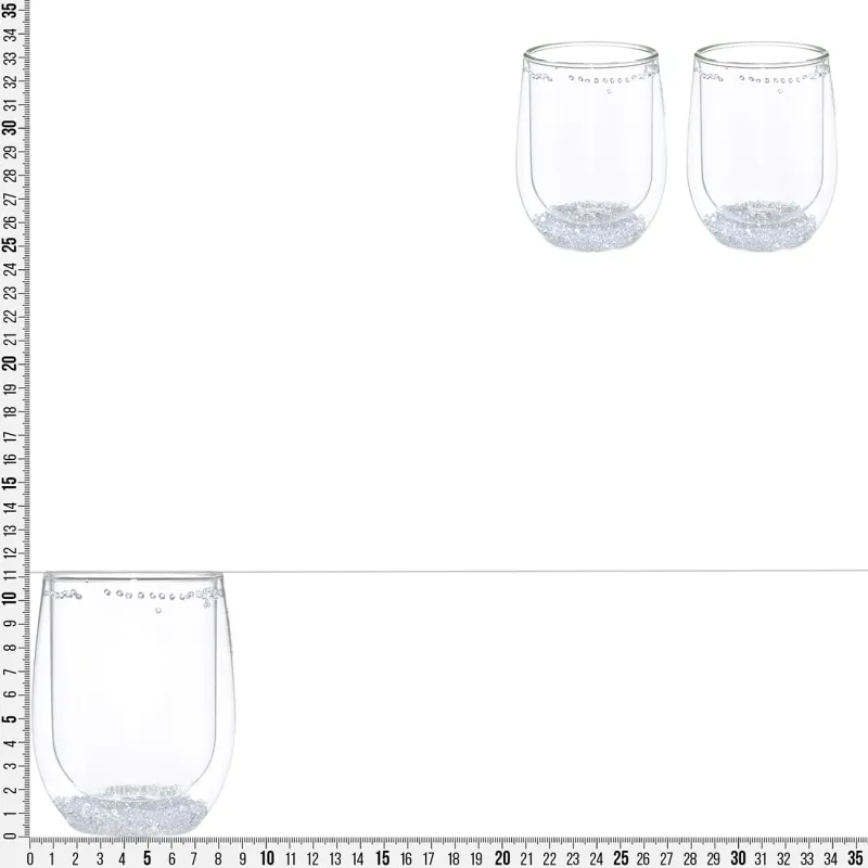 Glass, 11 cm, 300 ml, 2 pcs, B glass, with crystals inside, Air decor, image-4