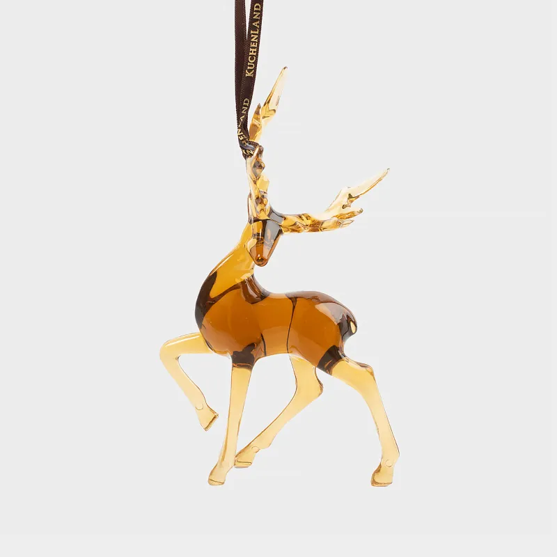 Christmas tree toy, 15 cm, acrylic, brown, Deer, Figure crystal
