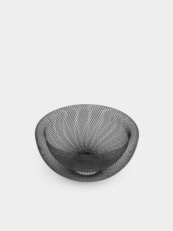 Fruit basket, 30 cm, metal, black, Mesh, Twist cell, image-1