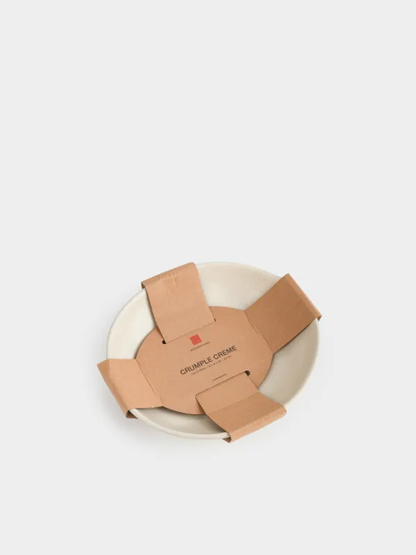 Salad bowl, 22x6 cm, 800 ml, ceramic, milky, Crumpled effect, Crumple creme, image-6