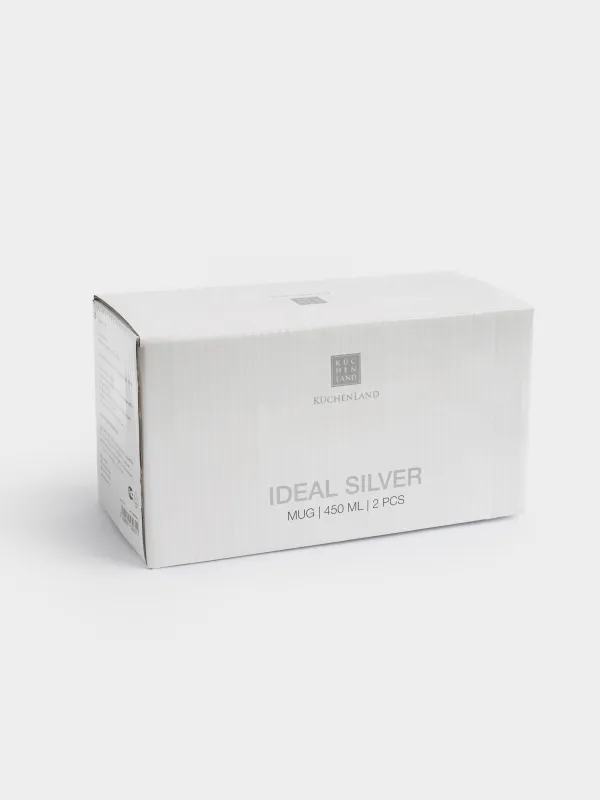 Mug, 450 ml, 2 pcs, porcelain F, white, Ideal silver, image-6