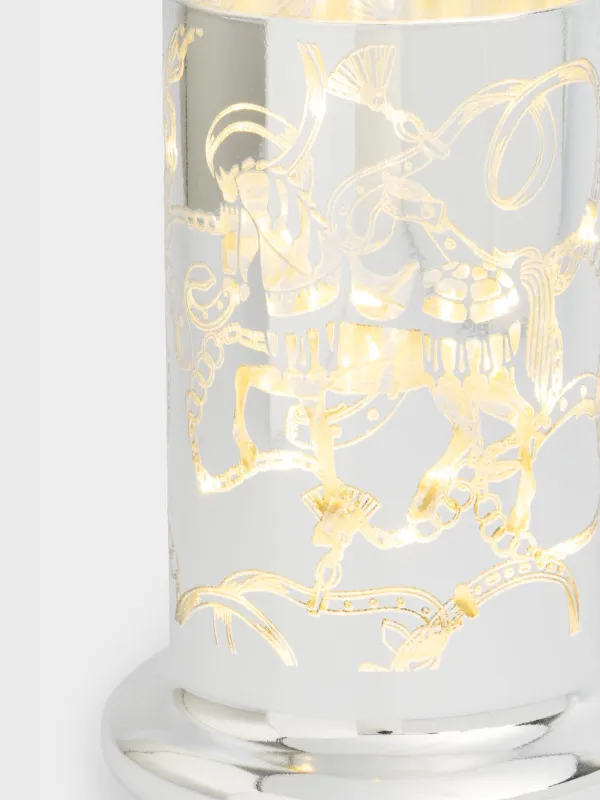 Decorative lamp, 15 cm, glass / plastic, colorful, Horses, Golden style, image-2