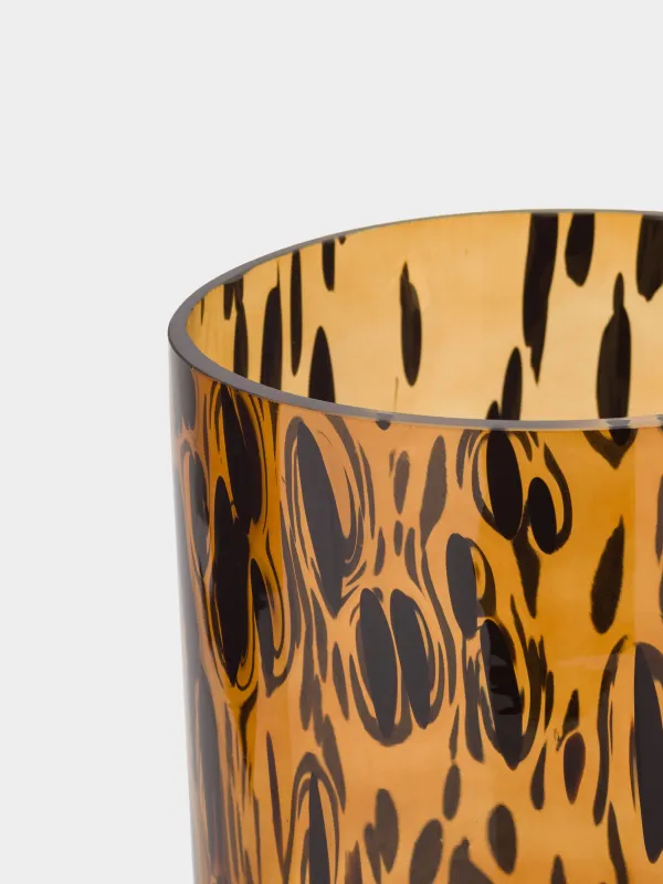 Flower vase, 30 cm, glass, brown, Animal pattern, Nors color, image-2