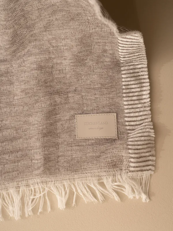 Plaid, 130x170 cm, fringed, Chenille, grey, Chenill, image-6