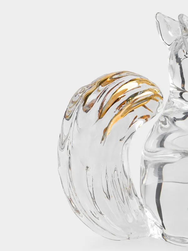 Statuette, 5 cm, glass, golden, Squirrel, Vitreous, image-4