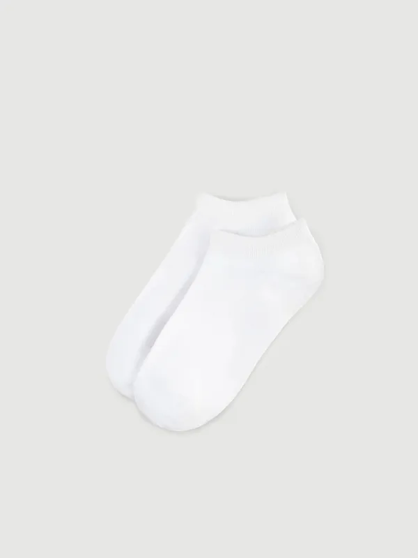 Women's socks, cotton / polyester, white, Basic, image-1