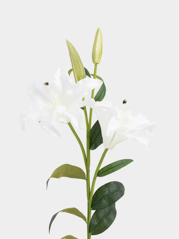 Artificial flower, 1 m, polyurethane, White lily, Flower garden, image-1