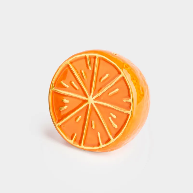 Salt or pepper container, 7 cm, ceramic, orange-gold, Orange, Fruit