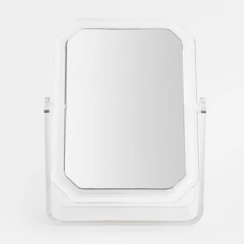 Table mirror, 14 cm, double-sided, plastic, rectangular, image-1
