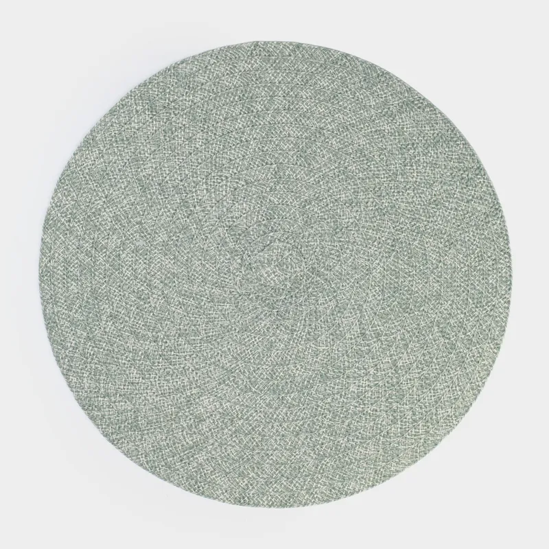 Placemat, 38 cm, polyester, round, menthol, Ring mix
