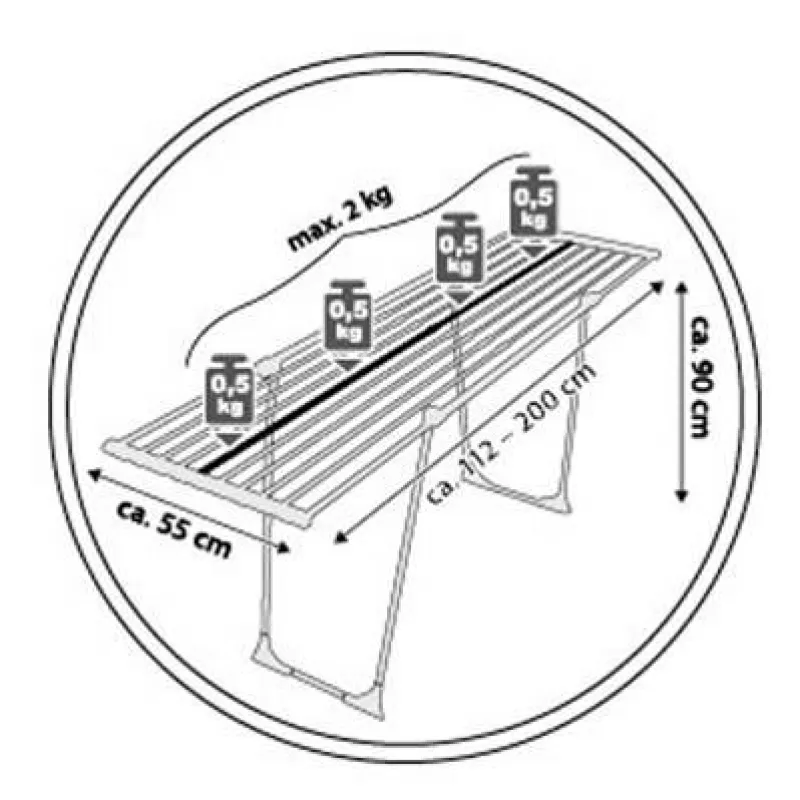 Floor-standing clothes dryer, 200x55 cm, sliding, metal, beige, Compact, image-6