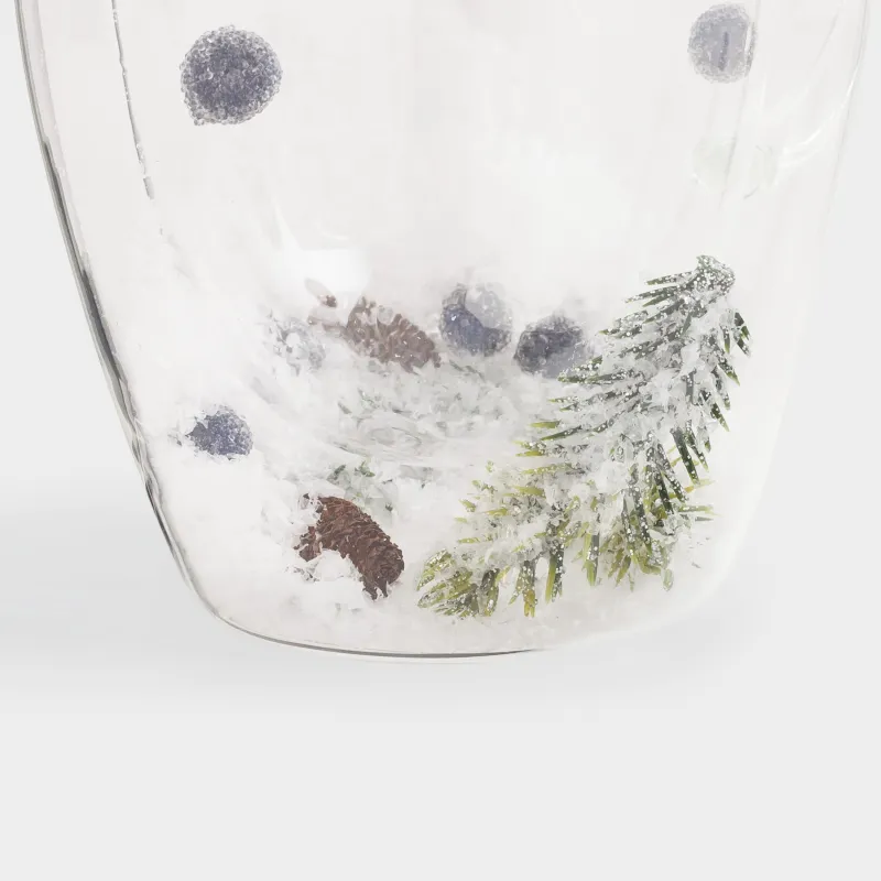 Mug, 330 ml, 2 pcs, B glass, with fir branches, cones and berries inside, Air decor, image-5