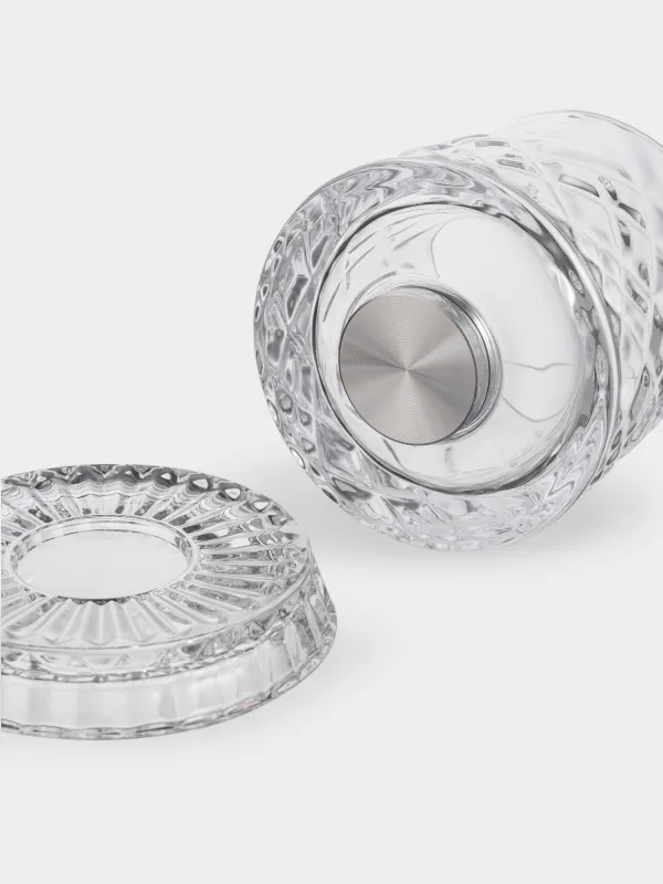 Drinking glass, 8 cm, 250 ml, on a stand, glass R, Rhomb, image-2