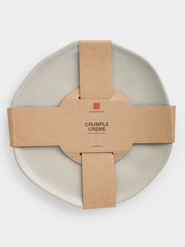 Dinner plate, 27 cm, ceramic, beige, Crumpled effect, Crumple creme, image-6