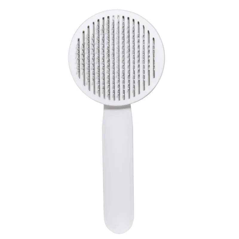 Pet hair comb, 18 cm, Self-cleaning, plastic / steel, White-gray, Ears, Pet, image-4