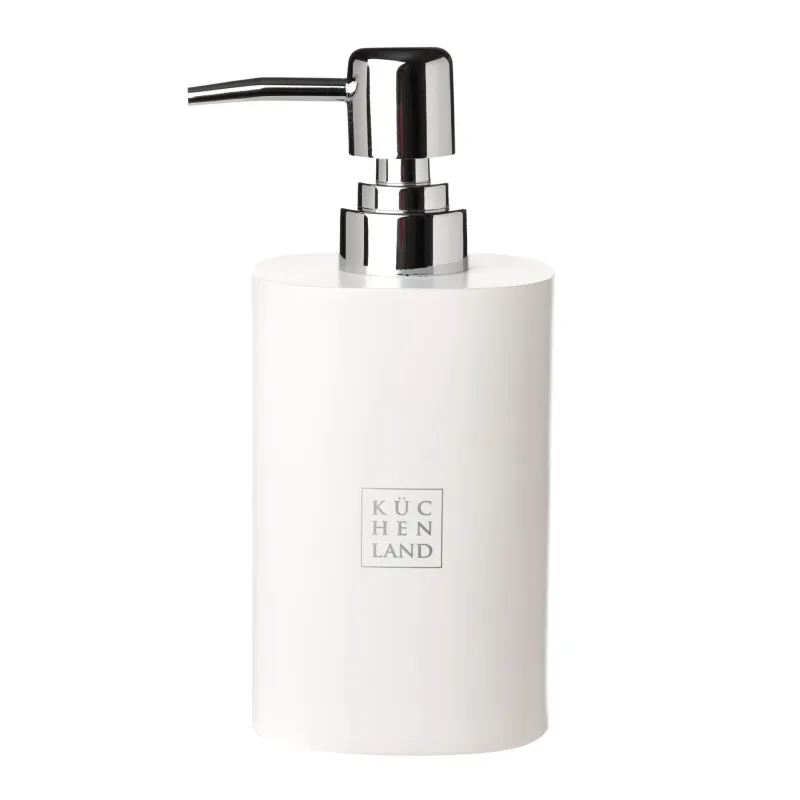 Liquid soap dispenser, 300 ml, polyresin / metal, white, Vesta