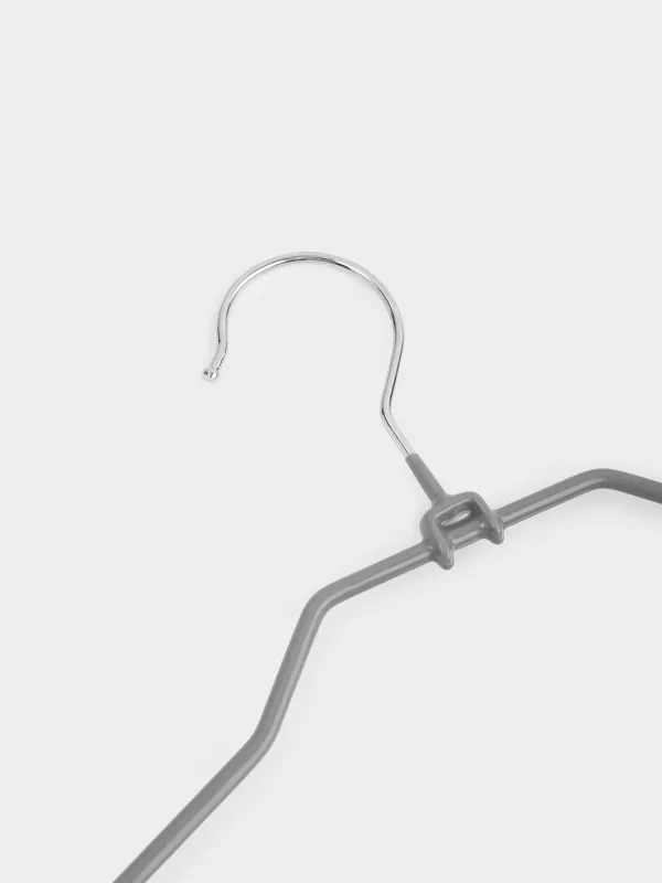 Hanger, 44 cm, with clips for trousers/skirts, metal coated, Gray, Colorful house, image-1