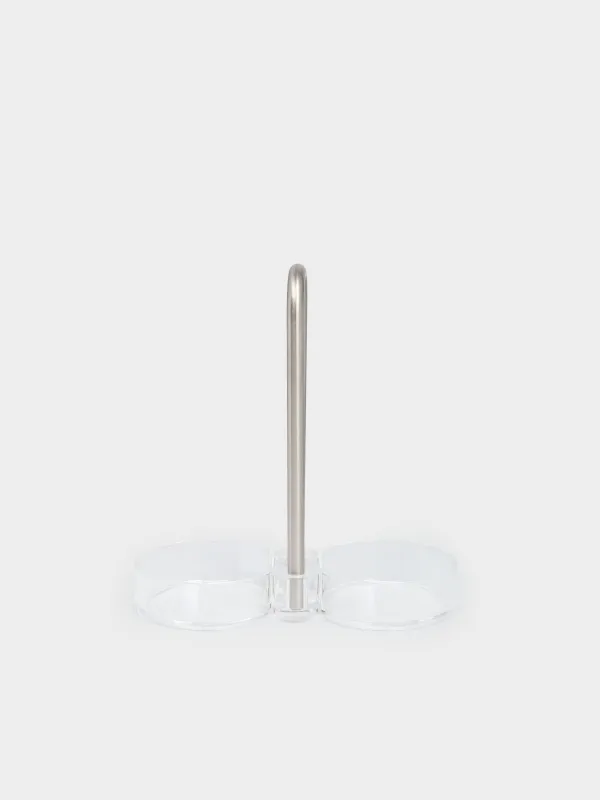 Salt and pepper set, 13 cm, on a stand, acrylic / steel, Spices, image-6