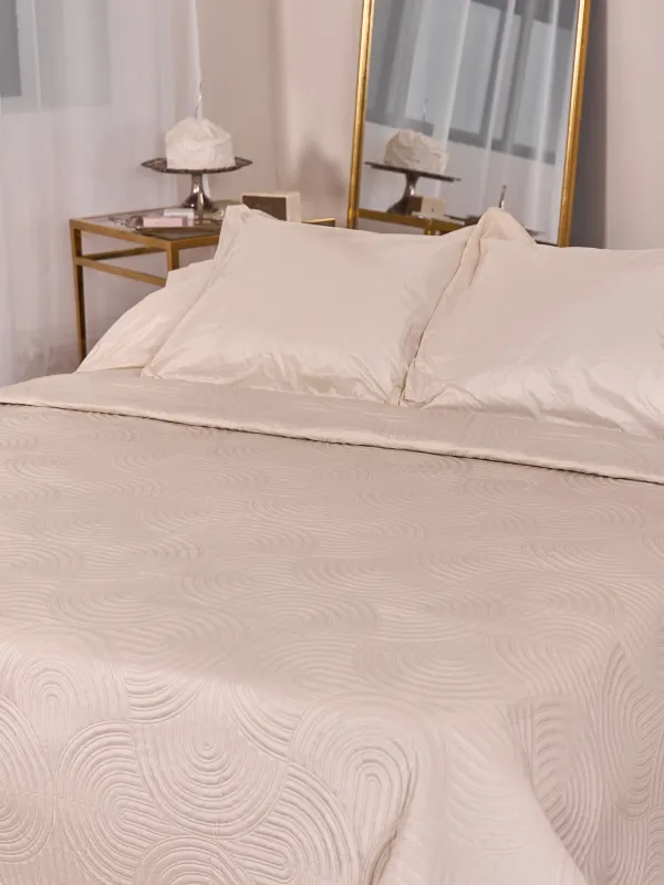 Bedspread, 220x240 cm, quilted, velvet/microfiber, sand, Arch, Arch, image-1